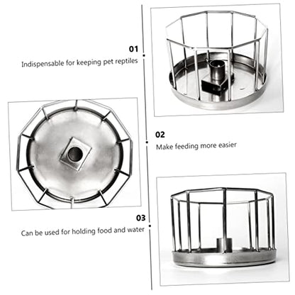 BESPORTBLE Automatic Water Dish for Reptiles Stainless Steel Turtle Feeder Automatic Turtle Feeder Gravity Feed System