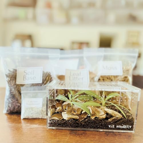 THE MASONRY | Isopod Terrarium Starter Kit | Roly Poly Farm Kit with Acrylic Terrarium and Container Accessories Including Leaf Litter Substrate, Soil Base, Moss, Calcium | Bug Terrarium Kit