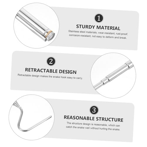 Retractable Snake Hook Extendable Reptile Grabber Tool for Safe Handling and Catching of Snakes Suitable for All of Reptiles and Amphibians