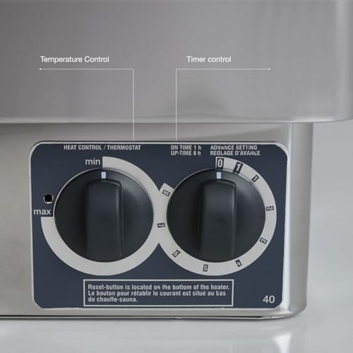 Harvia KIP Sauna Heater, Wall Mounted Electric Sauna Stove, Stainless Steel 240v Heater with Sauna Stones Included, Large Stone Cavity for Maximum Heat Release (6kW- Dials) - style: 6kW- Dials