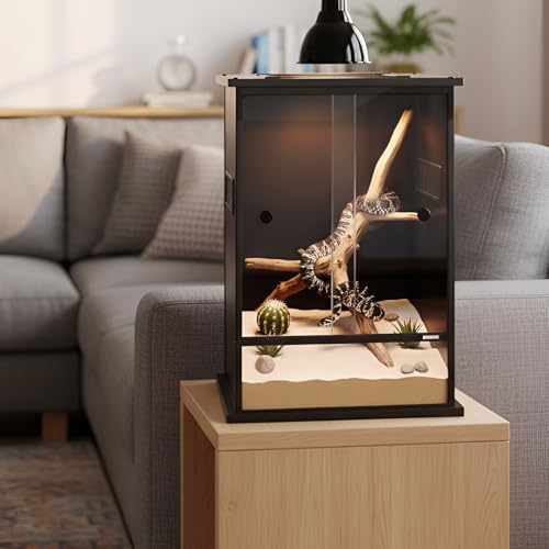 33 Gallon Tall PVC Reptile Enclosure,18"x18"x24" Reptile Tank Terrarium for Arboreal,Snake,Ball Python,Gecko,Frog,Lizard,Chameleon,Bearded Dragon,Spider - size: 18x18x24 inch