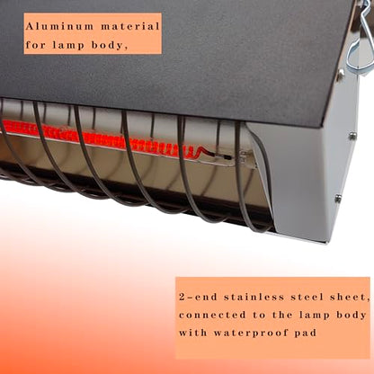 Heat Lamp for Chicks, Carbon Fiber Heating Element, Energy-Saving Poultry Equipment (550W)