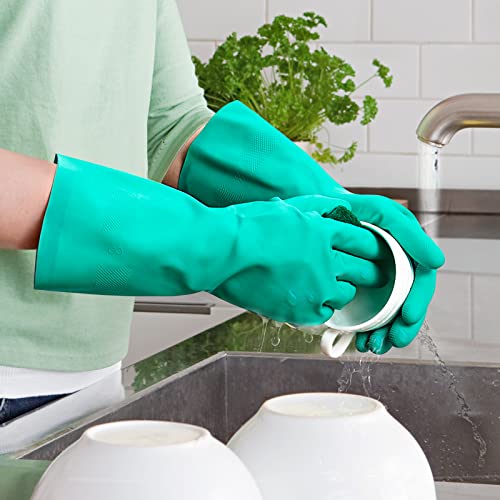 ThxToms Chemical Resistant Nitrile Gloves, Latex Rubber Free, 1 Pair, XL | 15mil,Reusable Heavy Duty Diswashing Gloves, Resist Household Acid, Alkali, Solvent and Oil, Skin-Friendly & Anti-Slip Design - size: X-Large (Pack of 1)