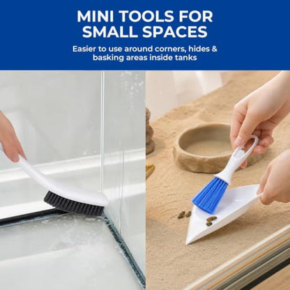 Bearded Dragon Tank Cleaning Kit with Brush Dustpan | Lizard Gecko Tank Cleaning Kit for Lizard Gecko Snake Turtle Frog Home Terrarium Enclosure
