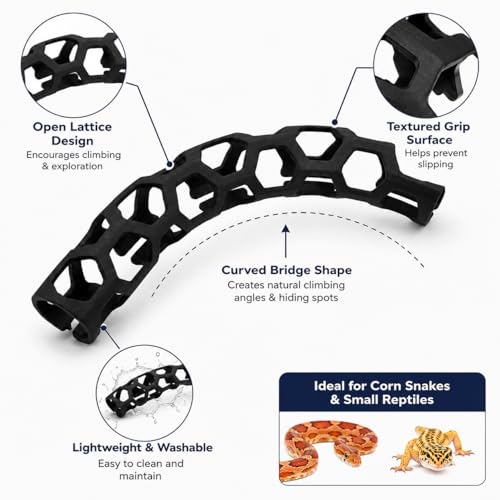 Premium Reptile Enrichment Toy, Seamless Snake Tunnel & Climbing Maze for Western Hognose, Corn Snakes, Milk Snakes & Small Reptiles, Safe Terrarium Habitat Decor, Fits Body Under 20mm