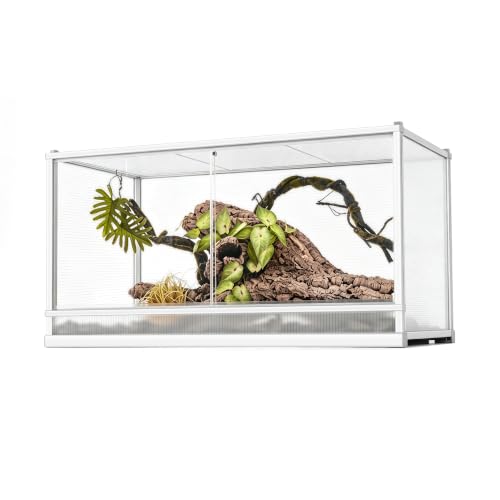 127 Gallon Reptile Tank, 48" x 24" x 26" Barded Dragon Tank Reptile Enclosure for Easy Maintenance, Top Screen Ventilation & Sliding Door - size: 48x24x26'' 127 Gallon