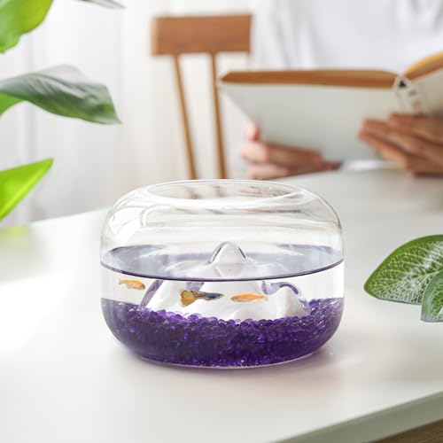 T4U Aquarium Gravel Rocks, Purple Glass Pebbles for Fish Tank 2 lb | Smooth rounded glass stones for beta fish tank decor, succulent top dressing, vase filler, terrariums and resin art crafts - color: #14 - Purple, size: 2 LB