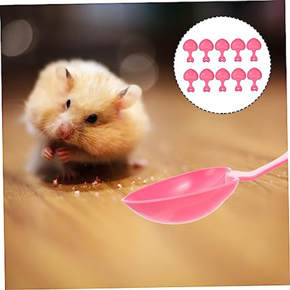 Yardwe 10pcs Love Spoon Pet Feeding Spoon Small Pet Food Scooper Reptile Food for Dog Cat