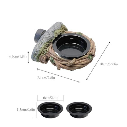 Magnetic Feeding Ledge with 2pcs Cups,Reptile Water Bowl,Bearded Dragon,Turtle,Crested Gecko,Snake,Tank Accessories - size: S