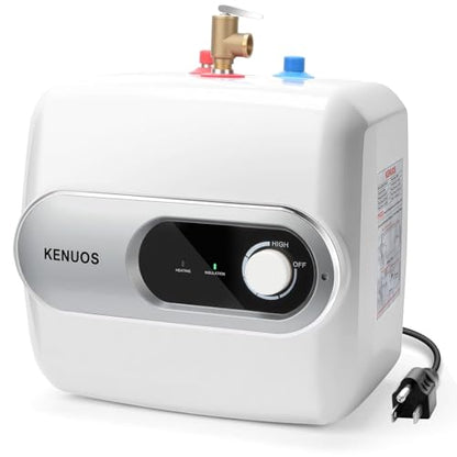 4 Gallon Water Heater Under Sink Instant Hot Water Heaters 1500W 110V 120V Mini Tank Water Heater with T&P Vavle 1/2" NPT for Kitchen,Bathroom,Camper,RV,Grey - color: Gray