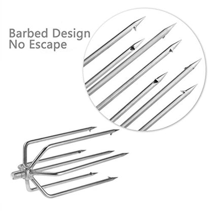 5/7 Prong Fishing Harpoon, Stainless Steel Gig Gaff Hook with 8mm Screw, Harpoon Hook for Hunting Fish Flounder Frog Gig in Pond River Lake, Capable for Fishing Gaff Gig Pole - color: 7 Prong with 8mm screw