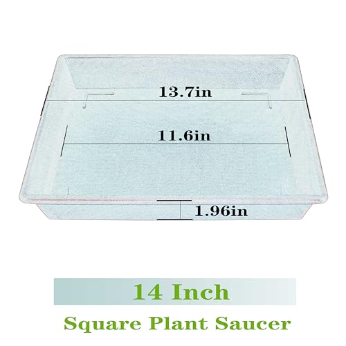 NIMYAU Square Plant Saucer 14 Inch 2 Pack 8 12 14 16 18 20 Plant Trays for Pots Heavy Duty Plastic Plant Saucers for Indoors Outdoors, Flower Pot Plant Drip, Extra Lager No Holes Plant Tray - color: Black, size: 14"-2Pack