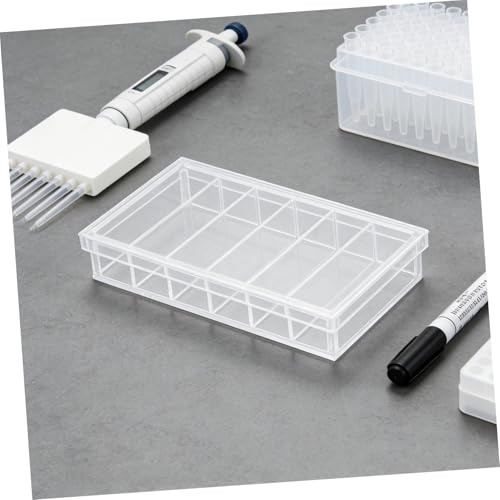 INOOMP Acrylic Incubator Box with Lid 6-Well Tray for Laboratory Specimen Observation and Small Pet Breeding Acrylic Reptile and Fish Breeding Box