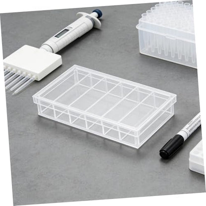 INOOMP Acrylic Incubator Box with Lid 6-Well Tray for Laboratory Specimen Observation and Small Pet Breeding Acrylic Reptile and Fish Breeding Box