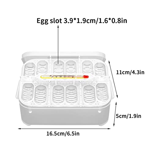 Reptile Incubation Box Reptile Incubator Egg Tray Hatching Box with 12 Grids for Turtle Gecko Lizards Mane