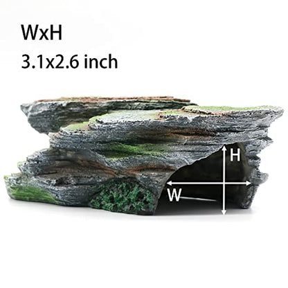 Reptile Resting Terrace Tortoise Climbing Platform Shale Scape Step Ledge, Reptile Cave Hideout Leopard Gecko Accessories Decorations, Great for Reptiles, Amphibians, Bearded Dragons, Lizard, Frogs - style: Medium-B-12*6*4