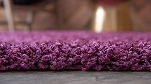 Unique Loom Solid Shag Collection Area Rug (2' x 3' 1" Rectangle, Eggplant Purple) - color: Eggplant Purple, size: 2' x 3'1" (Rectangular)