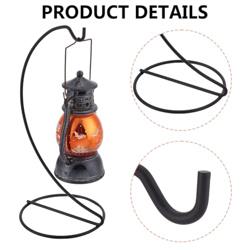 6pcs Ornament Display Stand Hanger Holder Glass Globe Iron Wire Stand Hanging Hook Rack for Christmas Lanterns Hanging Air Plant Terrarium Witch Ball Decor DIY Art Craft Display(Black)