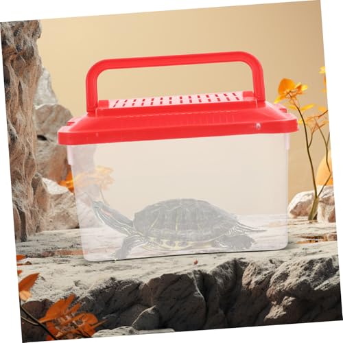 Mipcase Portable Fish Tank Breathable Lid Handheld Turtle Box for Transporting Pets Includes Leakproof Design for Safe Aquatic and Reptile Habitats