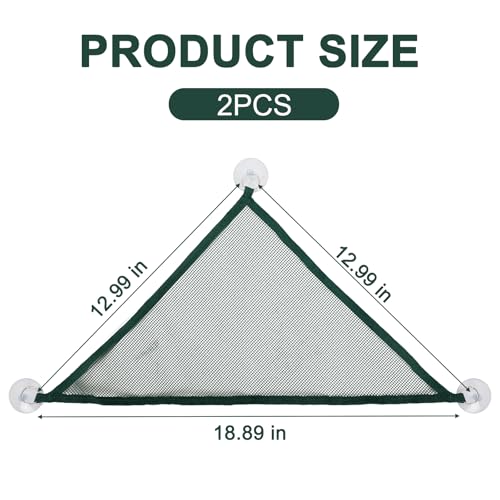 2Pcs Green Axolotl Hammock for Aquarium, Breathable Mesh Reptile Hammock Tank Accessories for Bearded Dragons, Lizards, Geckos and Snakes