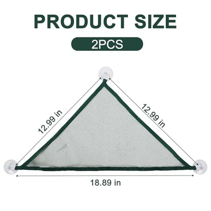 2Pcs Green Axolotl Hammock for Aquarium, Breathable Mesh Reptile Hammock Tank Accessories for Bearded Dragons, Lizards, Geckos and Snakes