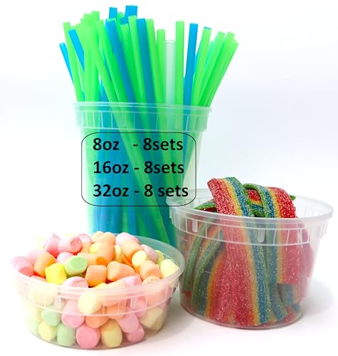 Zekii EXTRA THICK Food Storage Containers [24 Set] Mix Size Plastic Deli Containers with Lids, Slime, Soup, Meal Prep Containers, Leakproof, BPA Free Microwave Dishwasher Freezer Safe w/Measurments - color: Clear - Mix