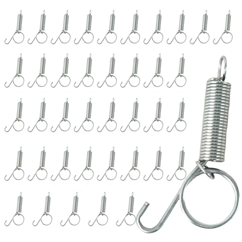 40Pcs Spring Cat Door Latch and Catches, Multi-Functional Pet Door Spring Latch Hook Wire Cage Clips, One-Handed Fixing Pet Rabbit Cage Wire for Rabbit Dog Cat Parrot Guinea Pig Squirrel Cages - size: 40PCS