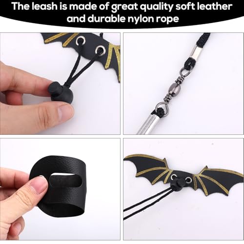Bearded Dragon Backpack and Leash with Wings, Leather Adjustable Lizard Leash Reptile Carrier Harness Pet Reptile Backpack with Wing Accessories for Outdoor Walking Travel Rest