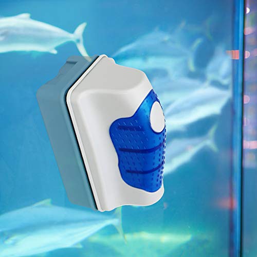 Jasonwell Magnetic Aquarium Fish Tank Glass Algae Glass Cleaner Scrubber Floating Clean Brush(L) - color: Blue, size: L