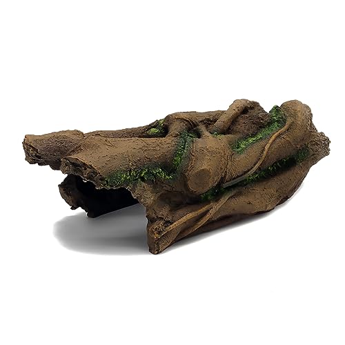 JIHAQUA Aquarium Resin Bark Terrarium Decor Lizard, Snake or Reptile Hide | Spider and Aquarium Fish Hide Cave