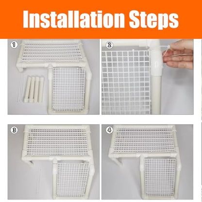 Standing Turtle Basking Platform, Plastic Short Legs Floating Platform for Low Water Level Tank, 10" Width Resting Area, Turtle Docks for Basking with DIY PVC Pipes, Ramp for Reptile Frog Terrapin
