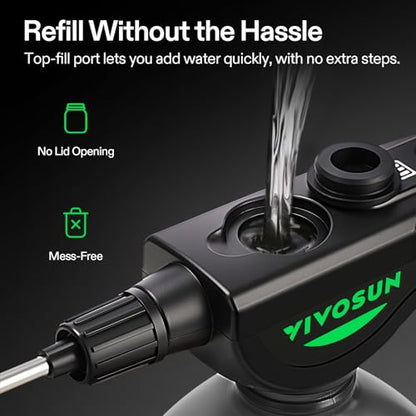 VIVOSUN 70oz Battery Powered Sprayer, Electric Spray Bottle | USB Rechargeable, Automatic Water Pump Plant Mister with Adjustable Pressure, Easy to Refill, 2.2 Ah Battery