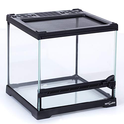 REPTIZOO Mini Reptile Glass Terrarium Tank 8"x8"x8", Front Opening Door Full View Visually Appealing Mini Reptile or Amphibians Glass Habitat - size: 8"x8"x8"