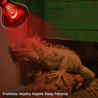 60W Infrared Red Reptile Heat Lamp Bulb, Basking Spot Light | Red Heat Emitter, Provides Gentle Heating for Reptiles, Bearded Dragons, Lizards, Snakes & Terrariums, E26 Base, 2-Pack - color: Red-infrared Heat Lamp, size: 60 Watts