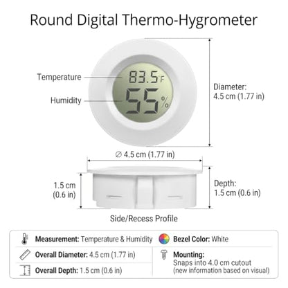 Weewooday 20 Pcs Mini Hygrometer Thermometer Digital LCD Monitor Indoor/Outdoor Room Humidity Meter Temperature Gauge for Greenhouse Garden Reptile Incubator Cellar ℉/℃ (White) - size: White