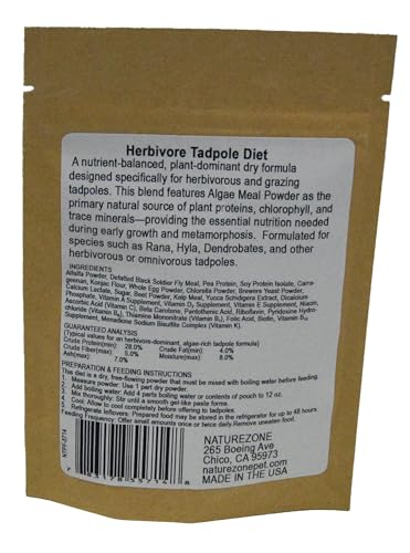 Nature Zone Naturals - Tadpole Food – Plant Flavor, 2 oz, for Amphibian, herbivorous Sinking Feeding
