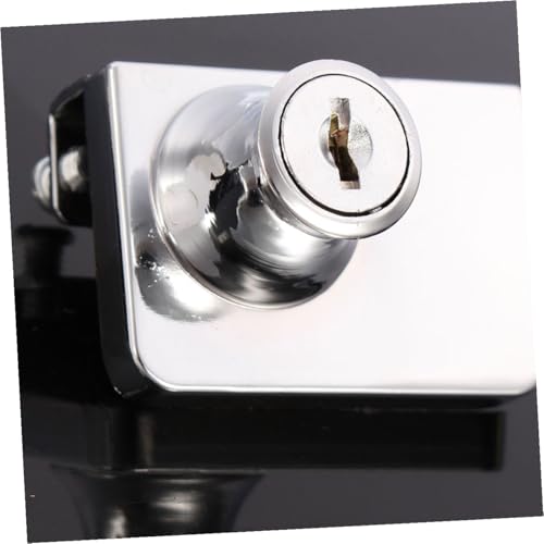 IMIKEYA Zinc Alloy Glass Cabinet Lock 5-8mm Anti-Theft Security Lock with 2 Keys for Display Case Door Furniture Hardware