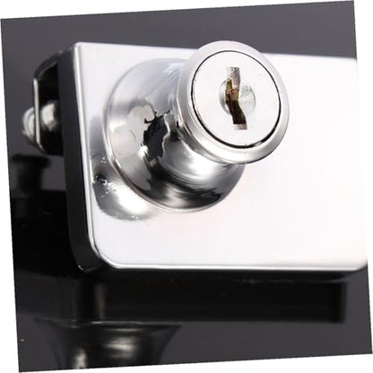 IMIKEYA Zinc Alloy Glass Cabinet Lock 5-8mm Anti-Theft Security Lock with 2 Keys for Display Case Door Furniture Hardware