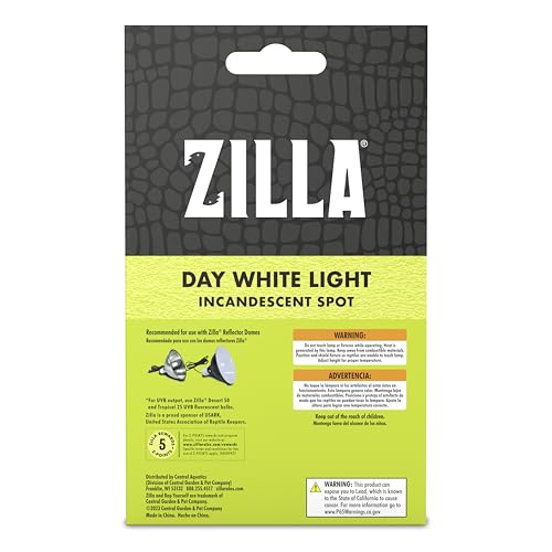 Zilla Reptile Terrarium Heat Lamps Incandescent Bulb, White Spot, 150W - size: Pack of 1, style: Day White (150W)