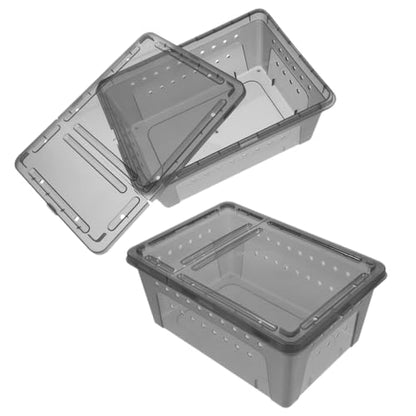 BESPORTBLE 2pcs Creative Reptile Feeding Box Breathable Bin for Snakes Geckos Crickets Enclosure for Reptiles Secure and Fade Resistant Habitat Container