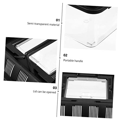 POPETPOP Reptile Breeding Box Handle Turtle Transport Container Practical PET Display Tank for Turtles Snakes and Geckos Sturdy and Easy to Clean