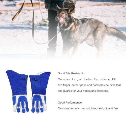 PerGar Animal Handling Glove, PU Cotton Thickened Lengthen Insulated Anti Scratch Protective Gloves for Training Dogs Cat Bird Snake Lizard Wild Animals Reptiles, etc