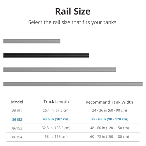 NICREW Multi-Light HyperReef Mount System Sliding Rail, Ideal for 36-48'' Tanks - size: 40.6''