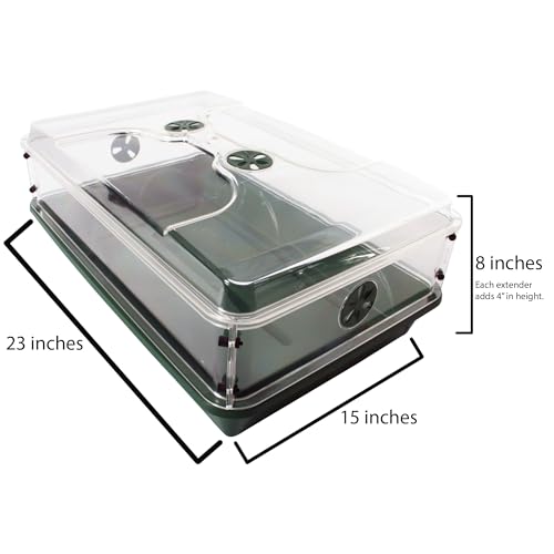 93774 Domed Propagator, 1 Height Extender, Green - size: 1 Side Extender with no Clip Set