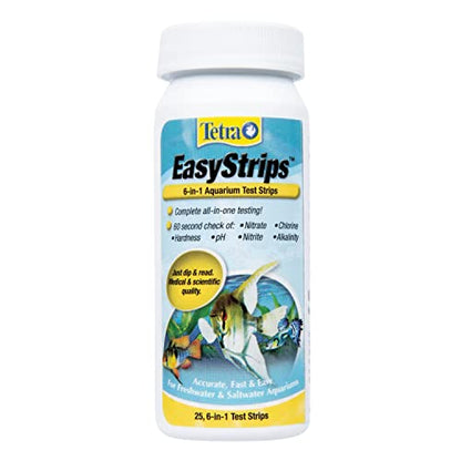 Tetra EasyStrips 6-in-1 Aquarium Test Strips, 400 Pack | Monitors Nitrates, Nitrites, Hardness, Chlorine, Alkalinity & Ph In Fresh Or Saltwater - size: 25 Count (Pack of 16)