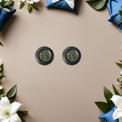 SECFOU 7pcs Mini Digital Thermometer Hygrometer for Terrarium, Compact Portable Plastic Temperature and Humidity Gauge for Indoor Home Use
