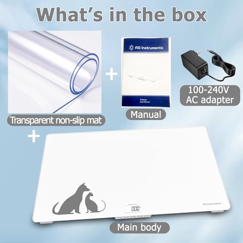 Digital Weighing Scale for Large Dogs Cats, Vet Scale, Scale for Animals Pets, 400lb x 0.1lb, Veterinary Scale, Extra Large 39 x 23 in, for Labrador Golden Retriever German Shepherd, Tempered Glass