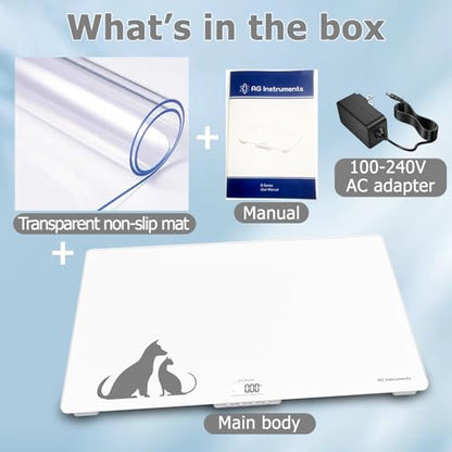 Digital Weighing Scale for Large Dogs Cats, Vet Scale, Scale for Animals Pets, 400lb x 0.1lb, Veterinary Scale, Extra Large 39 x 23 in, for Labrador Golden Retriever German Shepherd, Tempered Glass