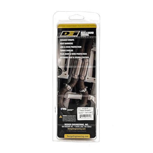 DEI Heat Sheath Gold High Temp Line Sleeve Reflects Heat 1-1/4" x 36" - size: 1-1/4" I.D. x 36"