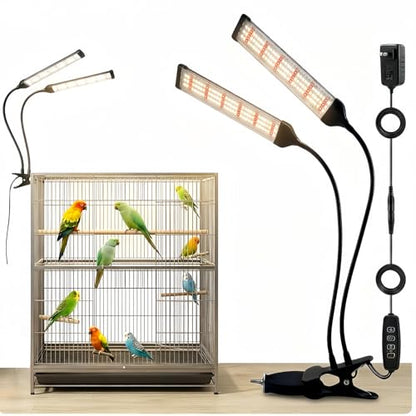 Bird Health Cage Supplementary Light with Full-Spectrum LED Pet Light, Intelligently Timing to Help Synthesize Vitamin D3 and Promote Calcium Absorption